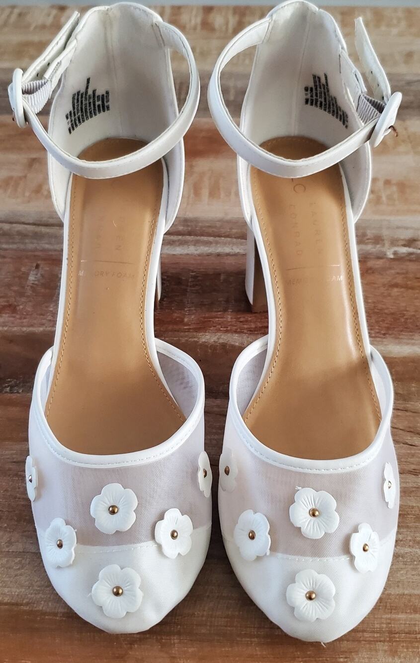 LC Lauren Conrad Hydrangea 2 Dress Heels in White Size 11